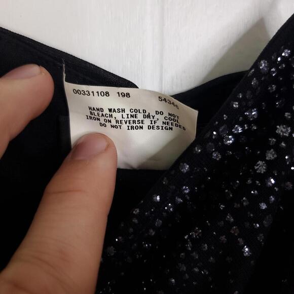 Vintage Dress Womens Large 90s Prom Maxi Hoco Witchy Square Neck Bling Bodice - Picture 5 of 11